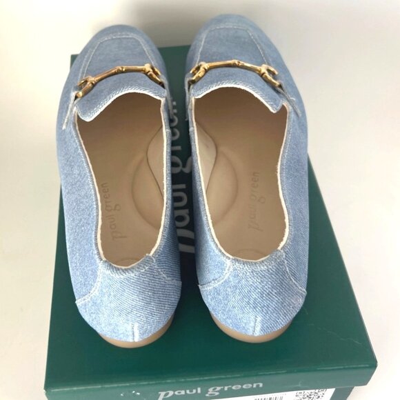 Paul Green Jean Loafers Denim Leather Flats Women Size 9.5 - Picture 4 of 8